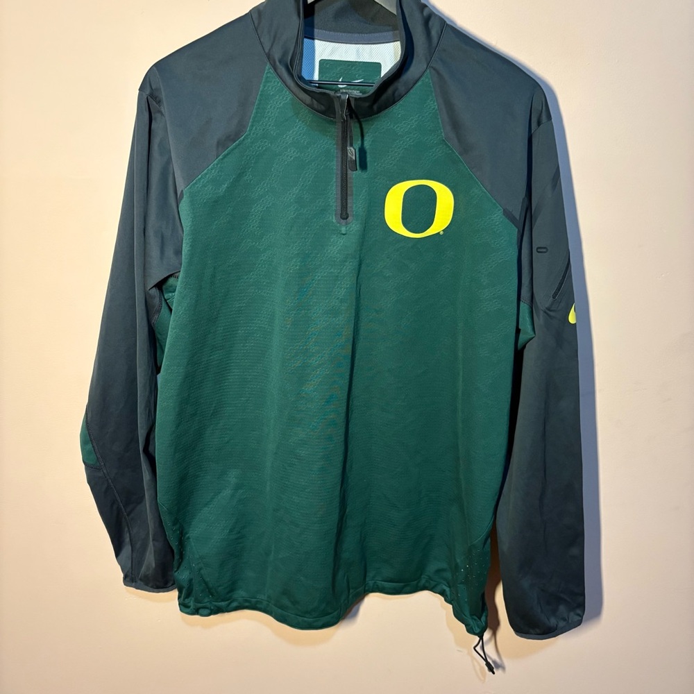 Nike Oregon Ducks 1/4 Zip Pullover Green Men’s Large Sideline Training Top